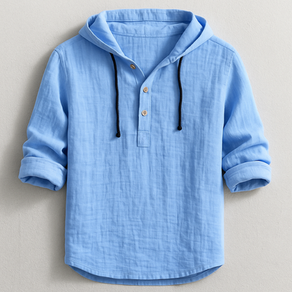 Rex hooded linen shirt