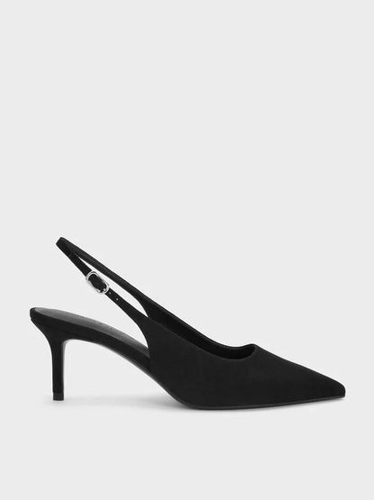 Kaia Patent Slingback Pumps - Chalk
