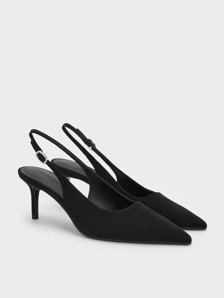 Kaia Patent Slingback Pumps - Chalk