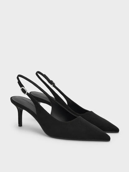 Kaia Patent Slingback Pumps - Chalk