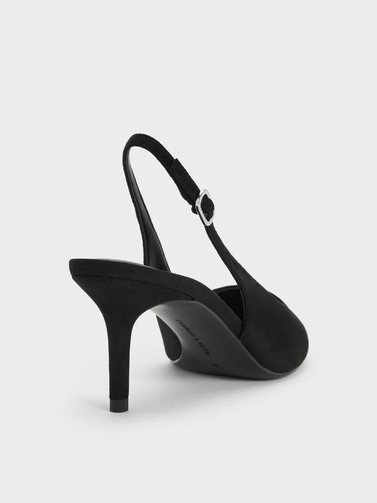 Kaia Patent Slingback Pumps - Chalk