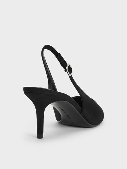 Kaia Patent Slingback Pumps - Chalk