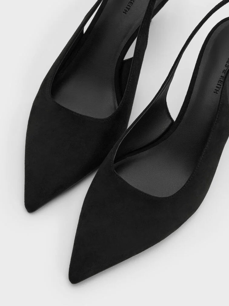 Kaia Patent Slingback Pumps - Chalk