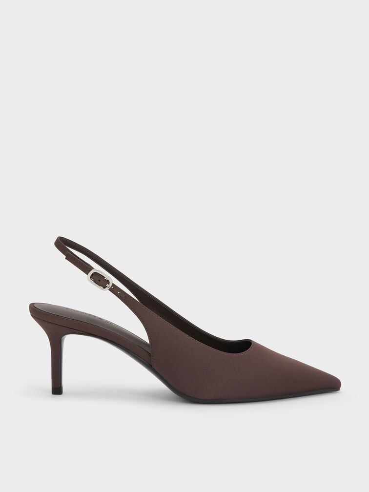Kaia Patent Slingback Pumps - Chalk