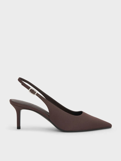 Kaia Patent Slingback Pumps - Chalk