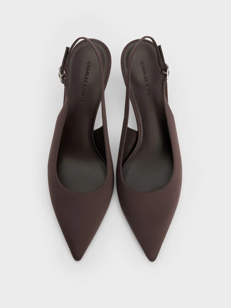 Kaia Patent Slingback Pumps - Chalk