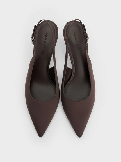 Kaia Patent Slingback Pumps - Chalk