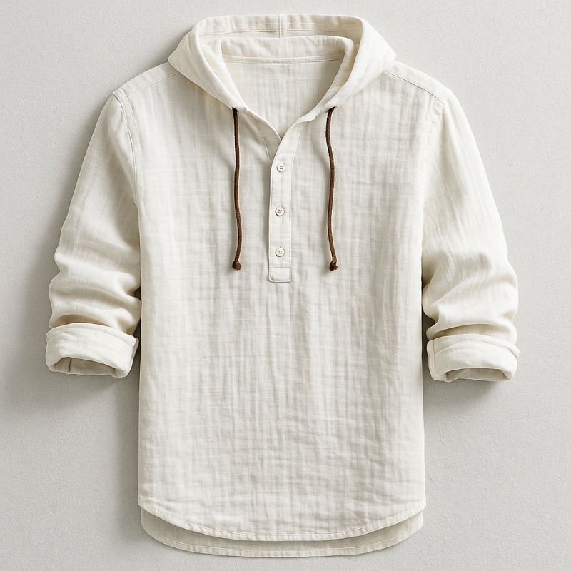 Rex hooded linen shirt