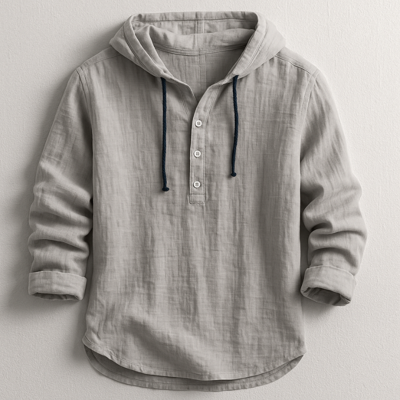 Rex hooded linen shirt