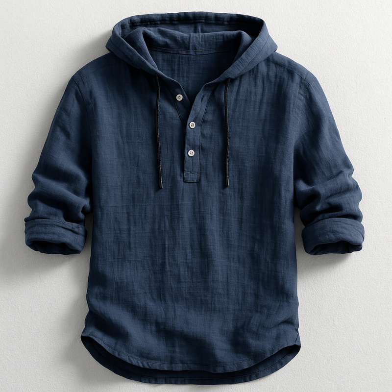 Rex hooded linen shirt