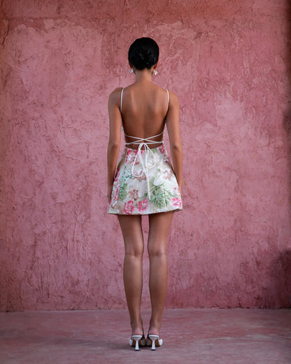 Flora dress - Floral embellished mini dress