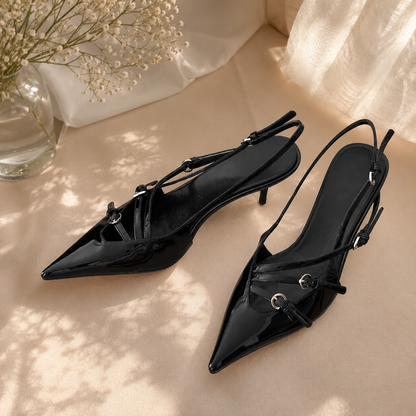 Midnight Luxe Slingback Heels